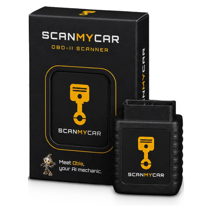 The ScanMyCar OBD-II Scanner standing beside its box