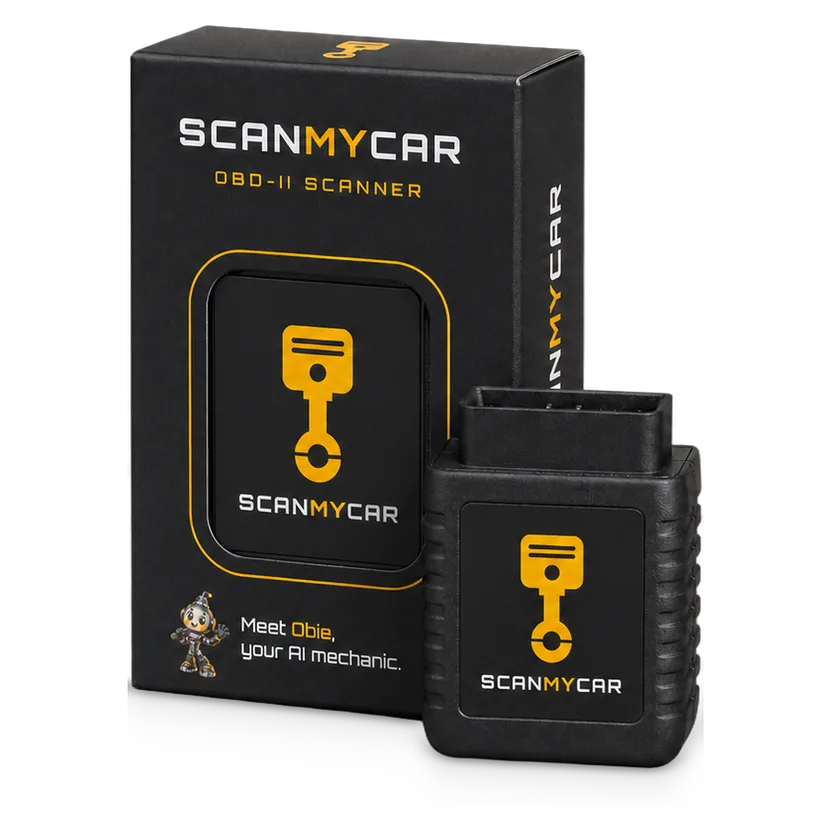 The ScanMyCar OBD-II Scanner standing beside its box
